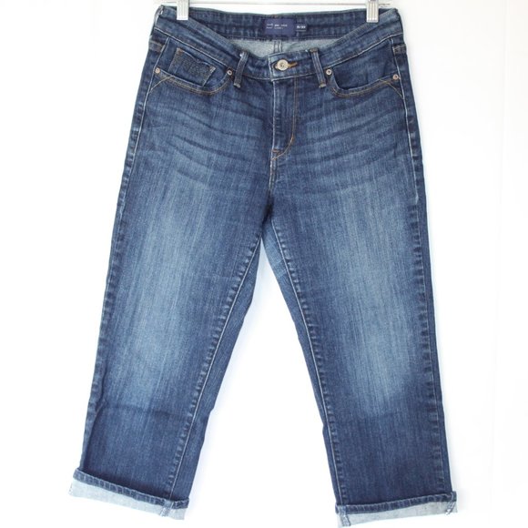 LEVIS SAN FRANCISCO DEMI CURVE CLASSIC CAPRI JEANS SZ 8/29 WOMENS CUFFED STRETCH - Picture 2 of 16